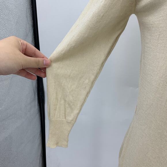 Massimo Dutti Cardigan Womens M Medium Cream Fine Knit Button Sweater Tank 2 Pc - Picture 4 of 16